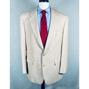 Lauren Ralph Lauren Blazer Mens 44L Beige Stretch Sport Coat Jacket Costal